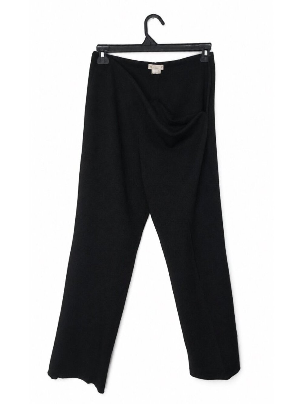 Wide-Leg Black Dress Pants For Women Office-Ready Stretch Fabric Comfortable Fit - Picture 3 of 3